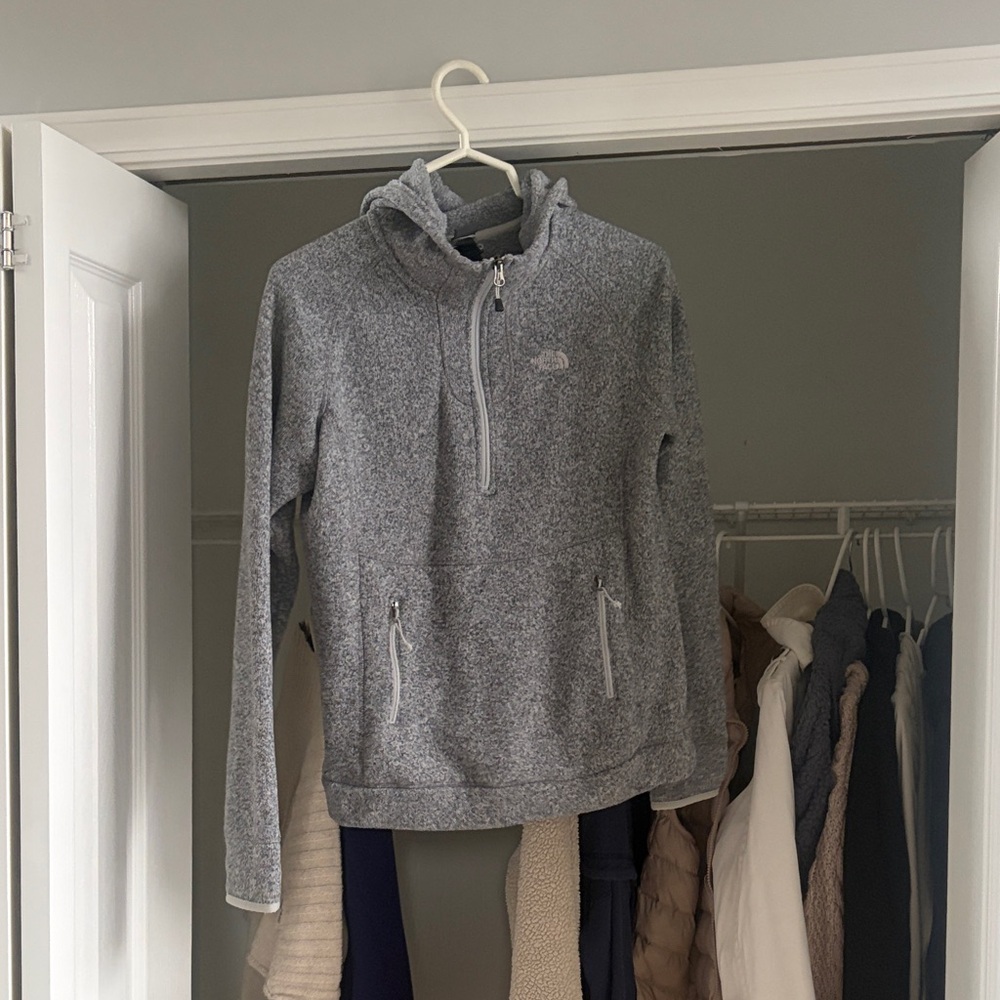 The North Face Heather Gray Fleece Hoodie